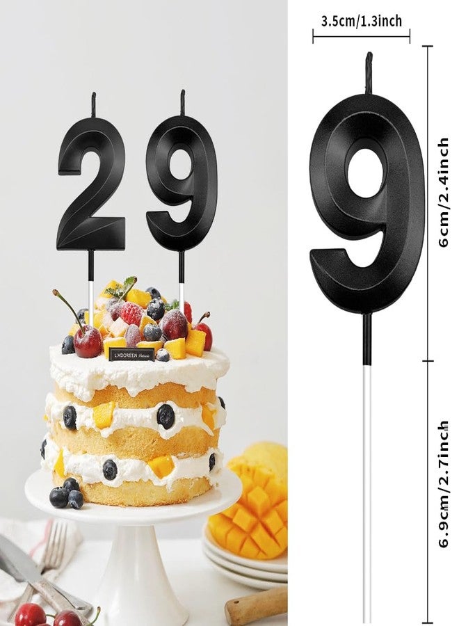 STARKET 29th Birthday Candles Black Birthday Candles 29th Birthday Cake Topper Happy Birthday Decorations Black Candles for Cake Dirty 29 Birthday Decorations for Her 29 Birthday Party Favors - Image 2